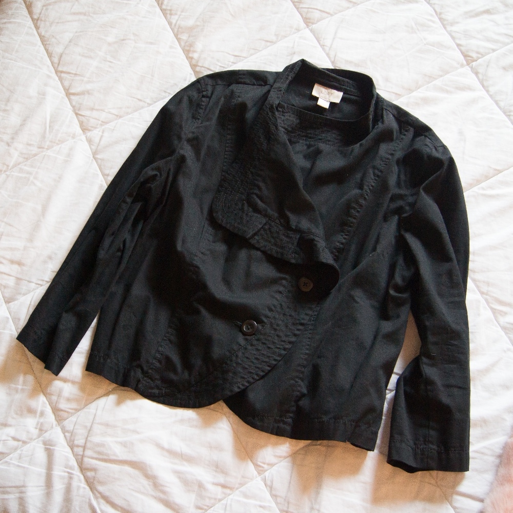 Loft Black Waterfall Jacket Euc - image 1